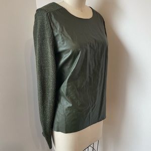 Zara Knit Faux Leather Front Sweater